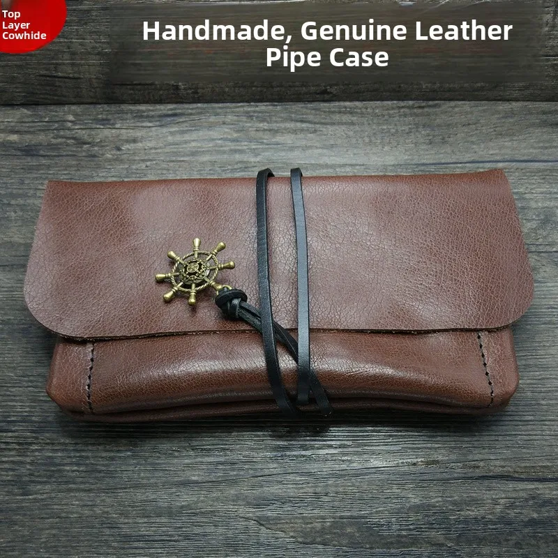 

Кожаная сумка ручной работы для курительных трубок, портативная, большой вместимости, для сигарет, для самокруток, из мягкой натуральной кожи высшего слоя.