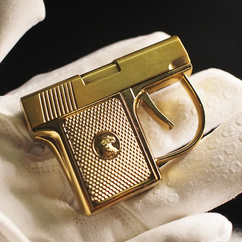 Military Model Metal Portable Gun Lighter Direct Windproof Gift Collection Retro Pistol Cigarette Lighters & Smoking Accessories