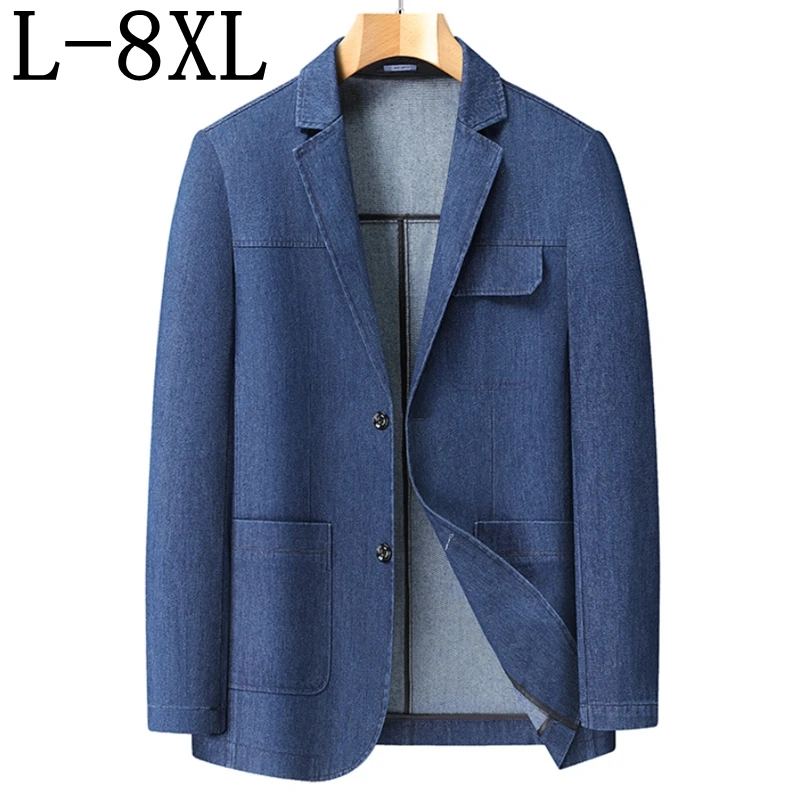 8XL 7XL 6XL 2025 Новые классические однотонные оксфордские пиджаки для мужчин, деловой костюм, куртки, повседневный свободный пиджак, мужская брендовая одежда