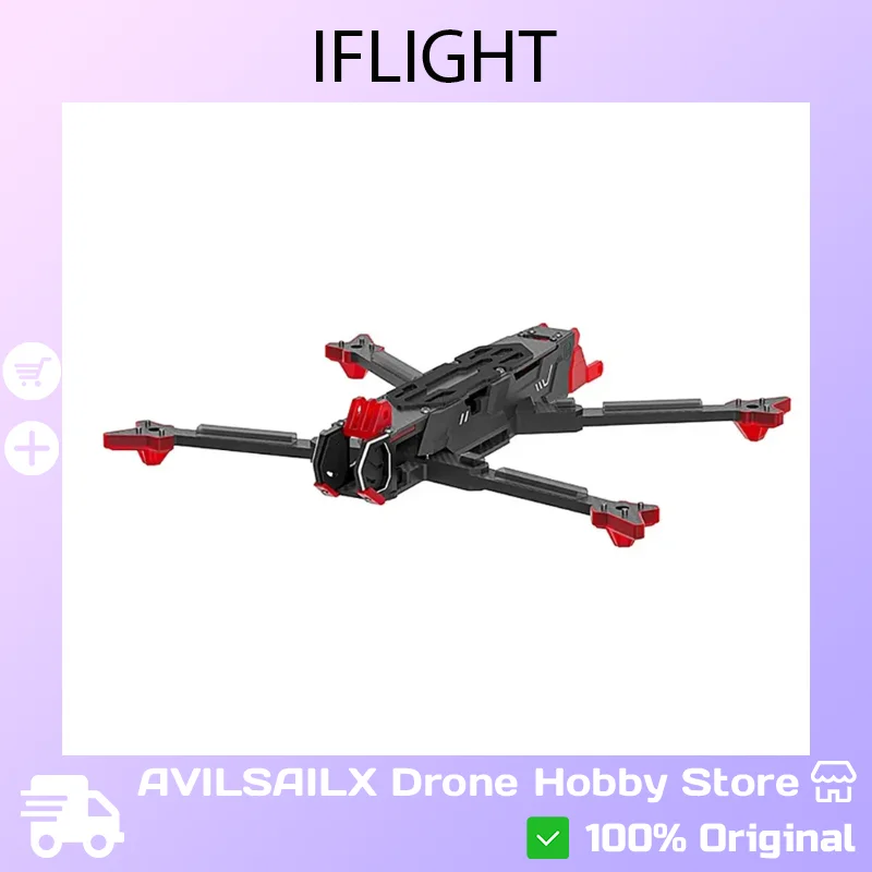 iFlight CineLR 7 Frame Kit 7 Inch 334mm Long Range FPV Frame Compatible with DJI O4 Pro O3 Air Unit Carbon Fiber H-Type
