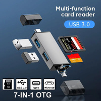 OTG Type C SD TF Card Reader 7 in 1 USB 3.0 Micro USB Flash Drive Adapter 5Gbps High Speed Transfer Multifunctional Card Reader