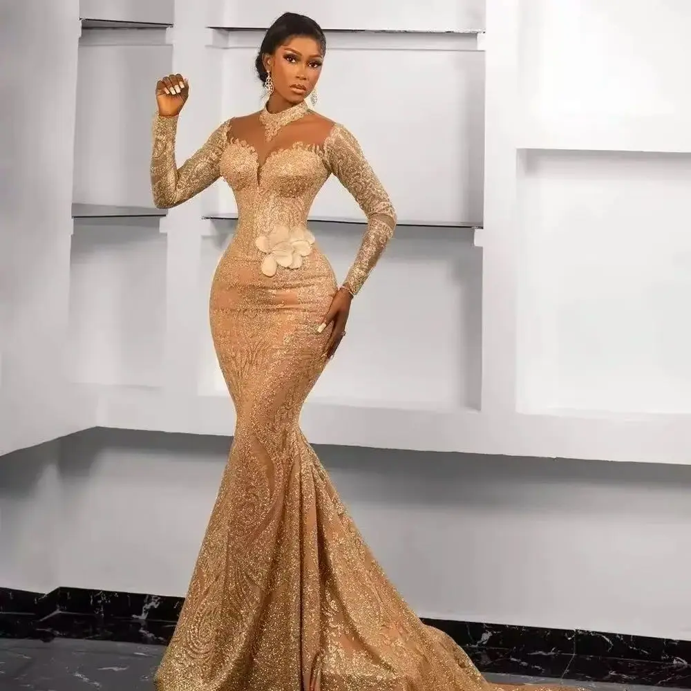 Gold Aso Ebi Long S… - image