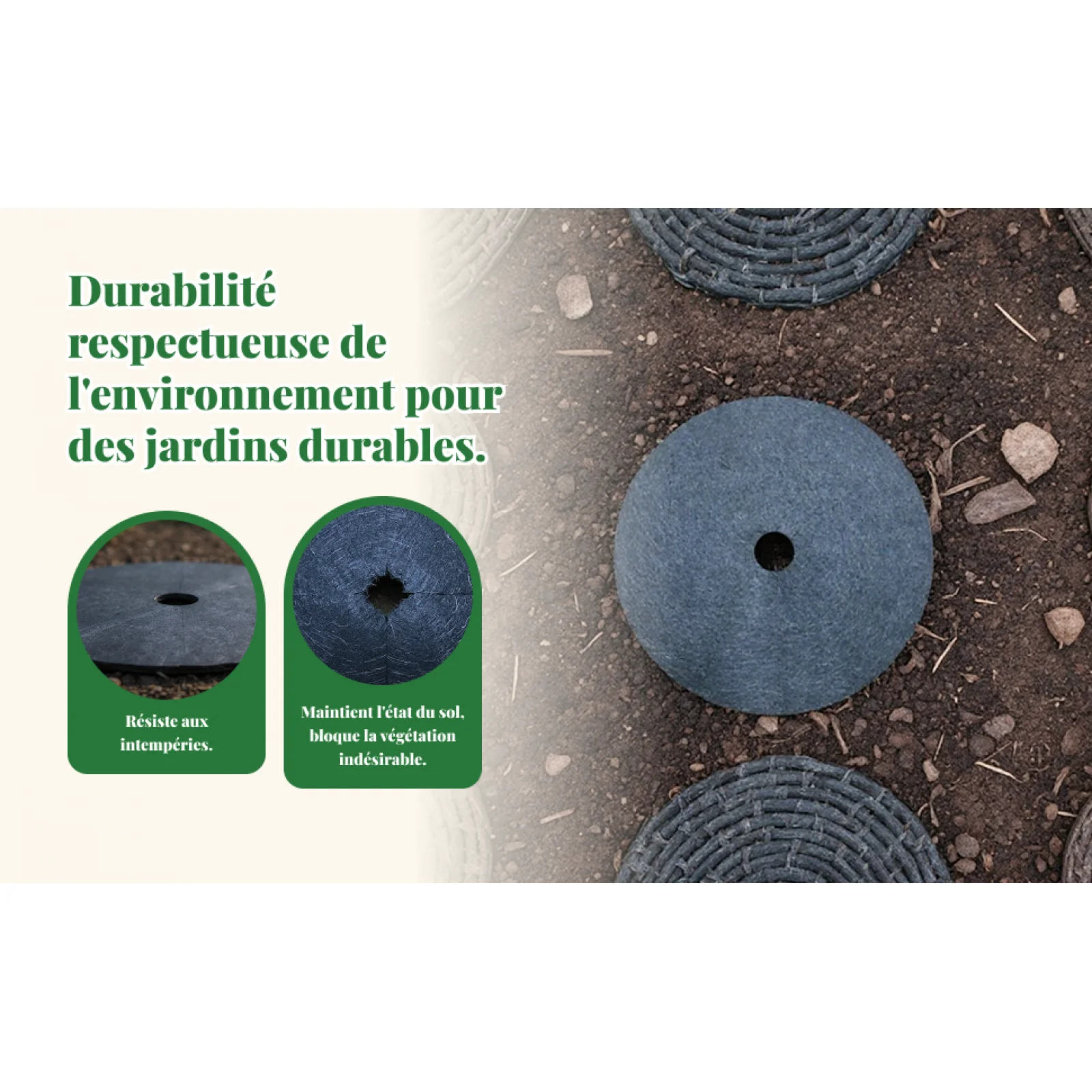 Mulch Tree Rings Water-permeable Round Root Protector Weed Barrier Pad for Shrub Garden Use
