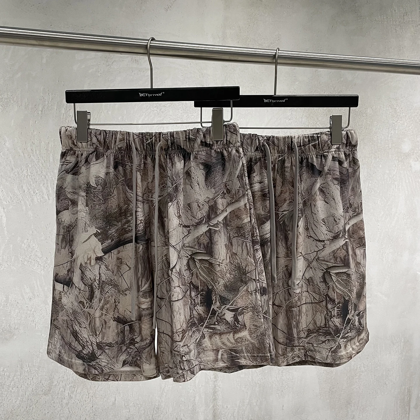 

Summer American Trendy Brand Branches Camouflage Heat Transfer Dstring orts ex Loose Sports Casual Pants