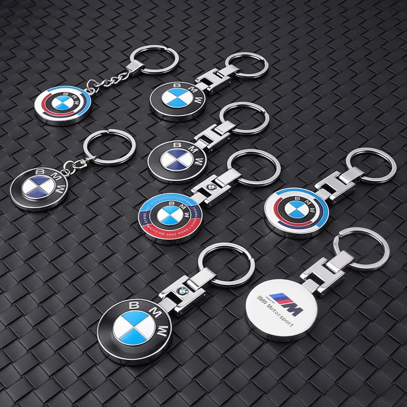 Metal Alloy Car Keychain Key Ring Pendant Gift Accessories For BMW 50th Anniversary 1 3 5 7 series E83 F16 E70  M Emblem E46 E36 view 3