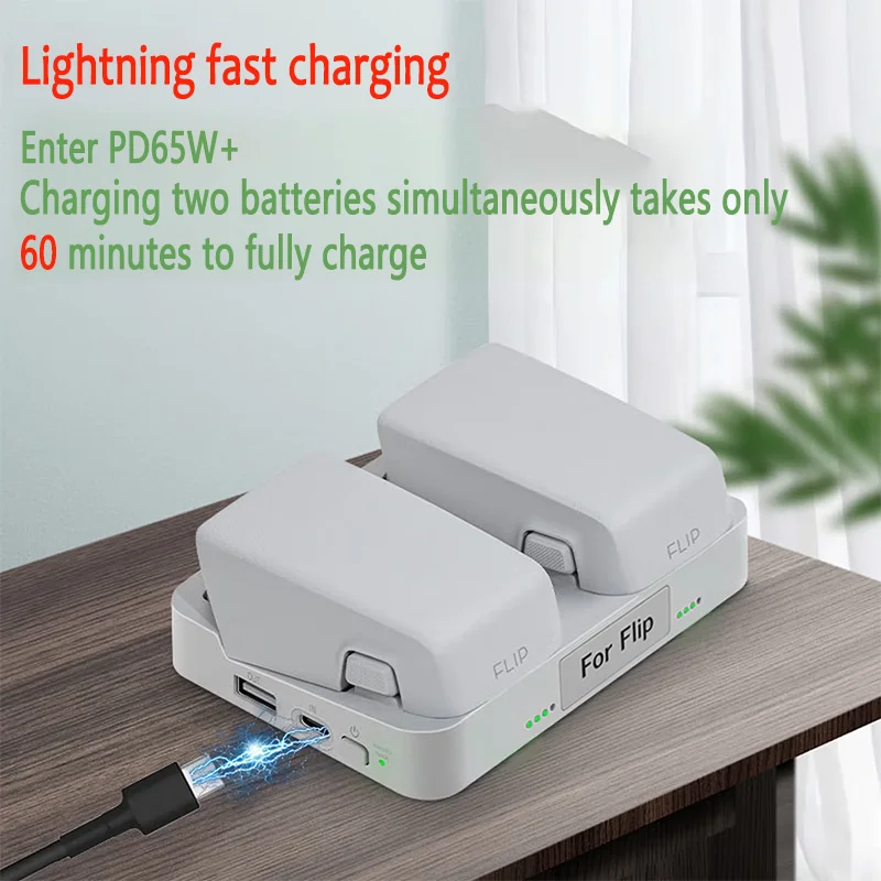 For Flip Battery Dual Charging Butler Storage Mode Two-Way Charging Hub Flip Drone Battery Charger Accessories Not original