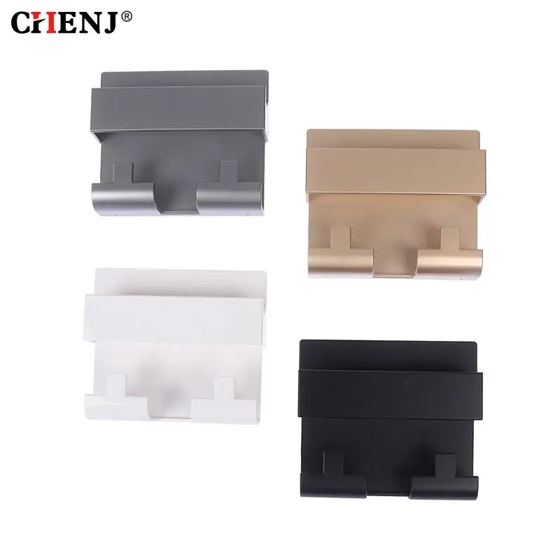1pcs Multifunction Paste Style Phone Charging Holder Bracket Wall Mount Phone Stand Remote Control Organizer Storage Box
