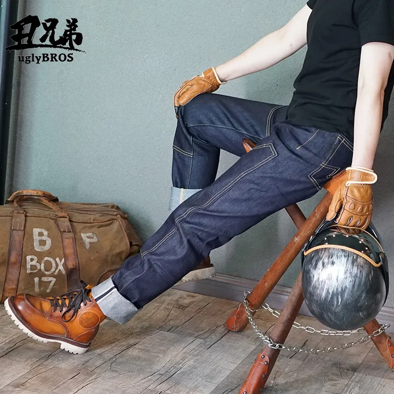 Spring Summer Autumn Loose Leisure Classic Blue Denim jeans Breathable Unisex Scooter Motorcycle Jeans Scooter Motocross Pants