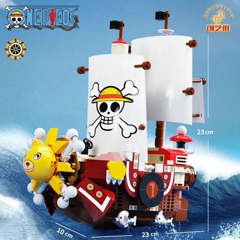 New One Piece Luffy Sorona Misanji Wanli Sunshine And Going Mwerry Building Block Toy Children\'s Birthday Christmas Gift