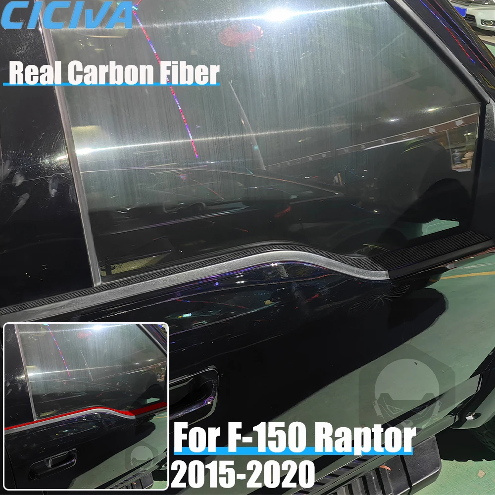 

Real Carbon Fiber Car Accessories Door Strip Decorative Trim Cover Soft Sticker For Ford F150 SVT Raptor 2015-2020