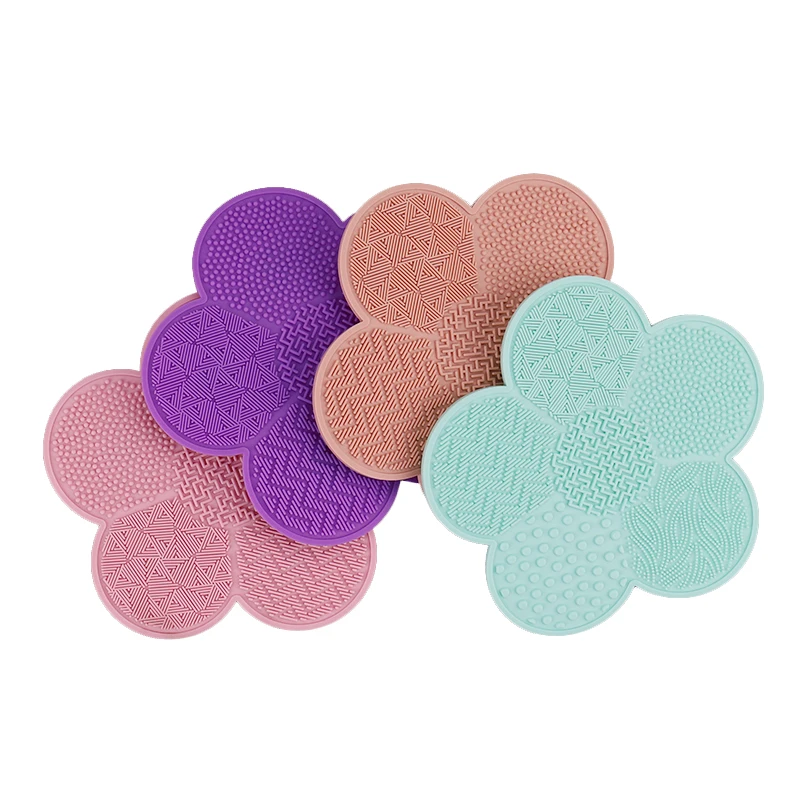 Silicone Make Up Cleaning Brush Scrubber Pad Cleansing Washing Tool Cosmetic Silicone Makeup Brush Mat Cleaner with Suction Cup