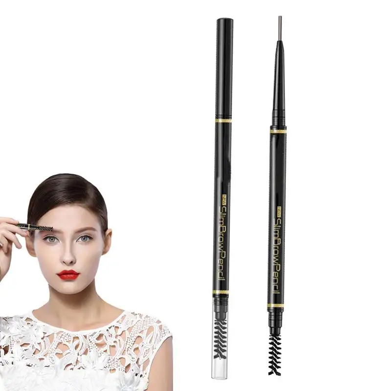 Brow Liner Double-head Eye Brown Pen Eyebrow Retractable Definer Pencil Dual-Sided Brow Brush Fine Tip Brow Makeup For Beginners