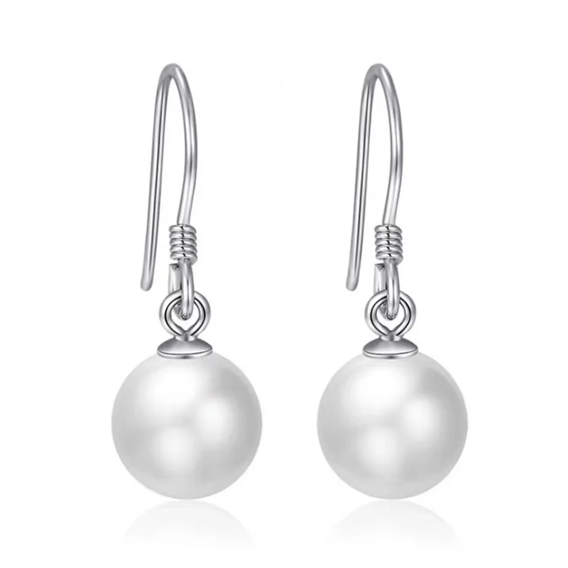 RYJU 925 Sterling Silver Delicate Pearl Earring for Women Pearl Wedding Hanging Drop Earrings Anniversary Gift Statement Jewelry