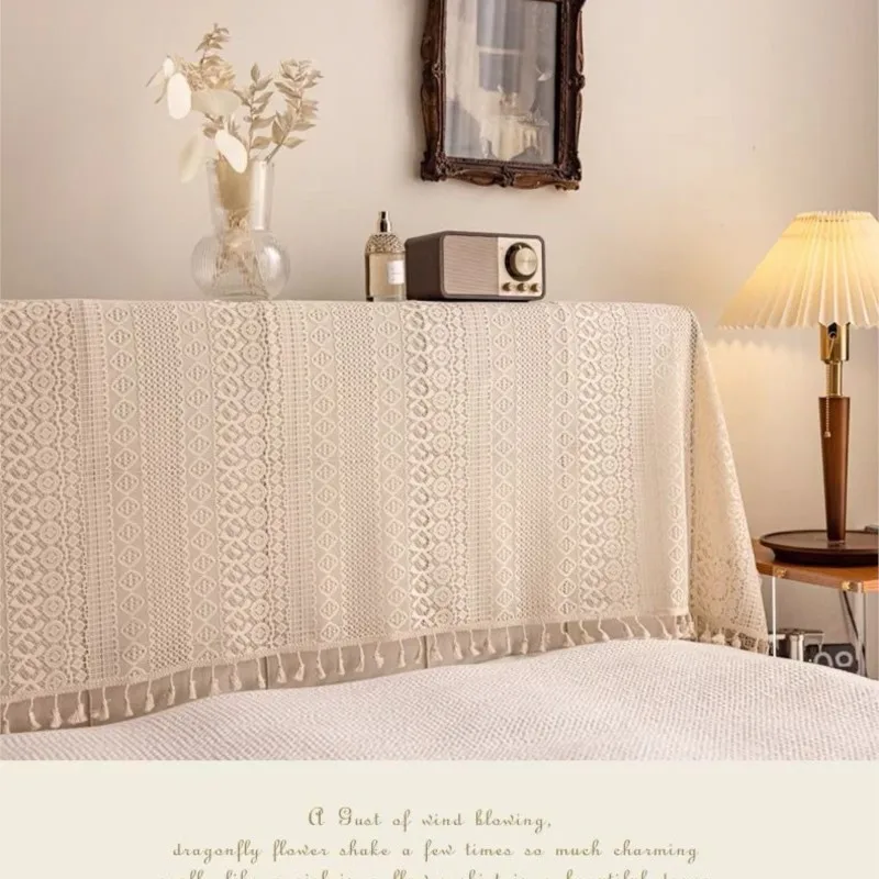 French Style Lace Hollow Design Headboard Cover Home Headboard Cover Fully Wrapped Backrest Cover Dust Cover Bedhead Cover ZG883