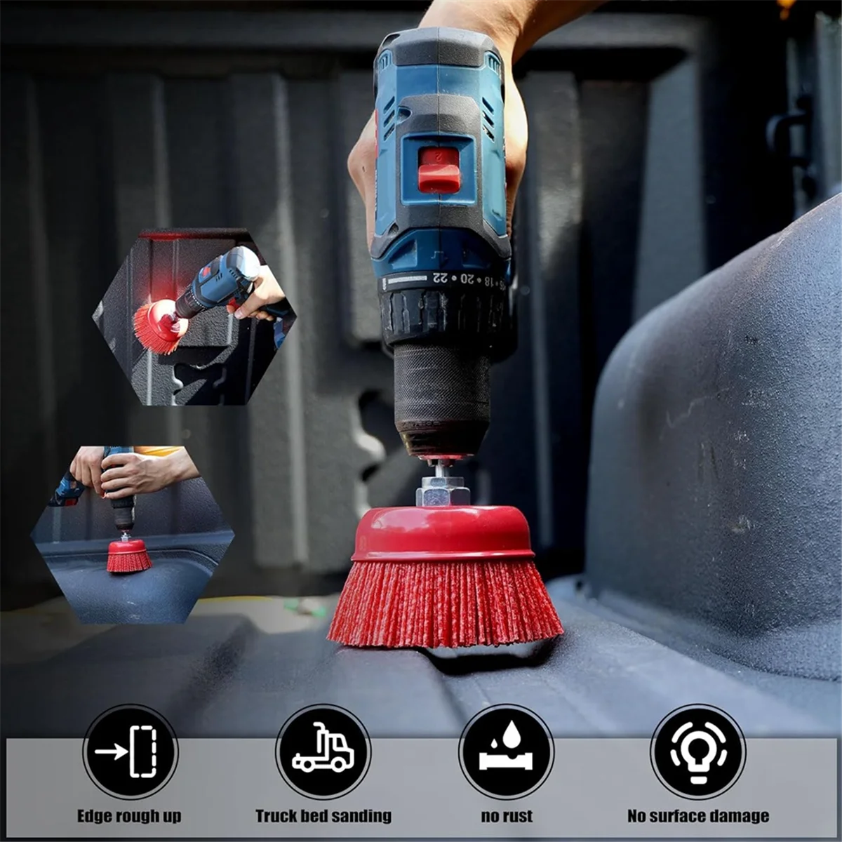 NEW_4 inch nylon filamentborstel, 2-pack, 4 inch schuurborstelset