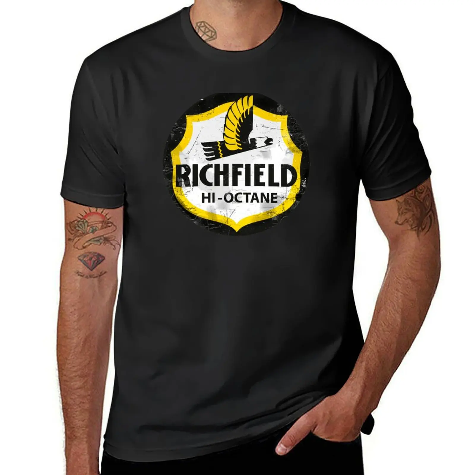 Richfield Hi octane vintage sign T-Shirt quick drying summer tops mens t shirts