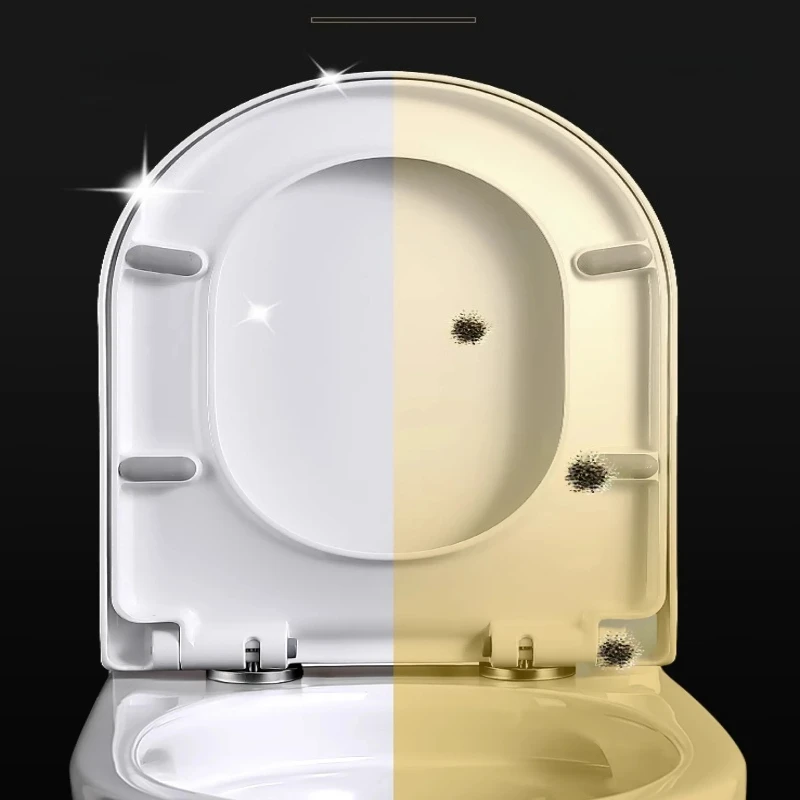 

‌Urea-Formaldehyde Toilet Seat Cover - Thickened UV-Resistant Lid for Standard Toilets, Universal U/V Shape with Quick Release