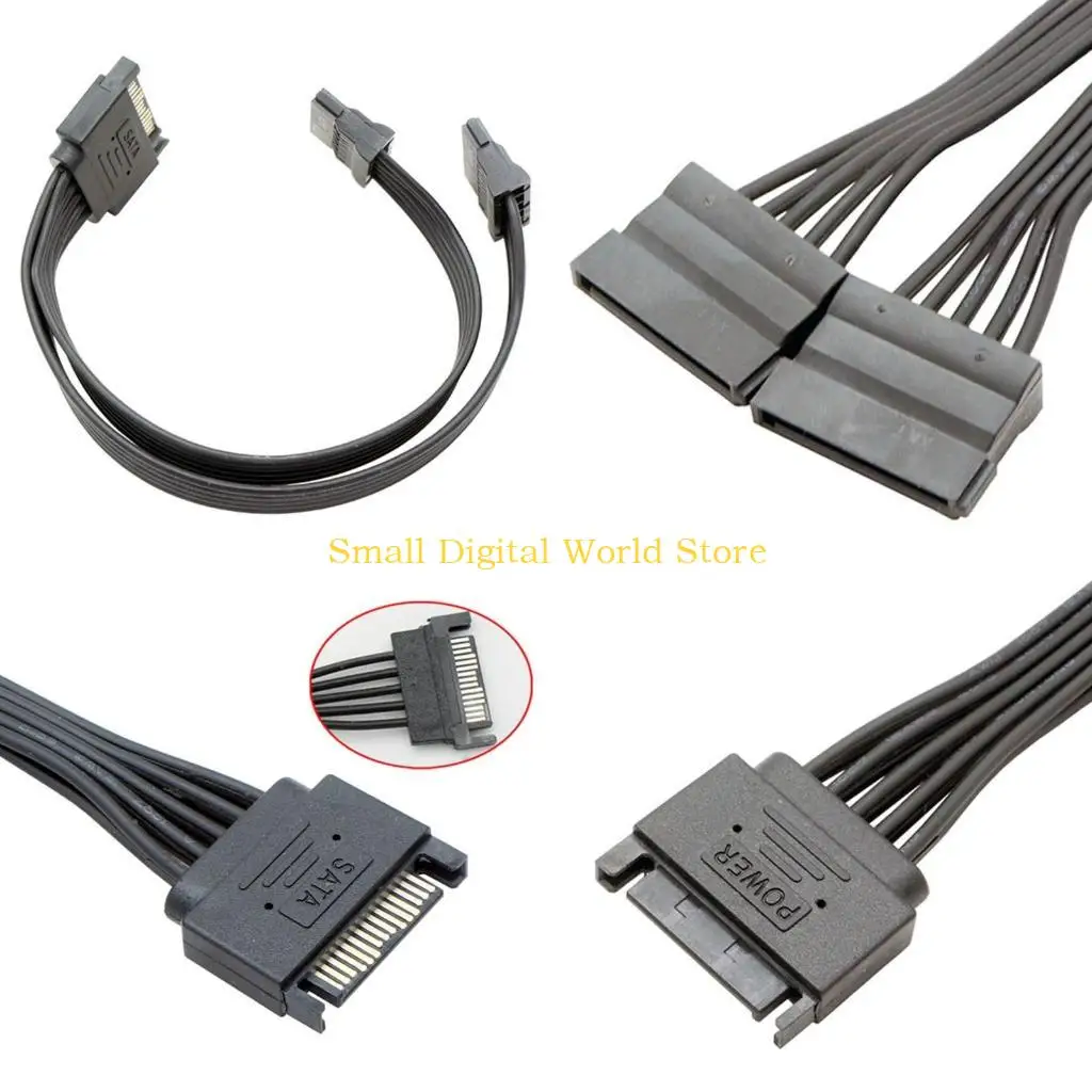 

77UB 15-контактный переходной кабель разветвителя питания на 2 гнезда Удлинительный кабель 18AWG