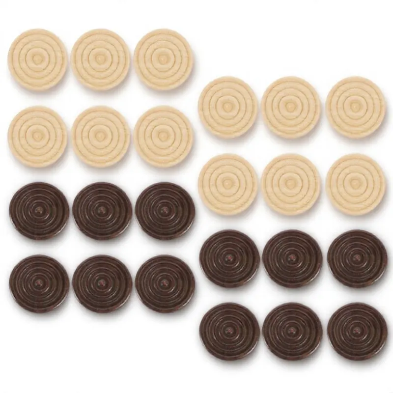 

72pcs Wooden Checkers Pieces Smooth Surface Safe Wood Material Portable Game Accessories Backgammon Chess Replacement