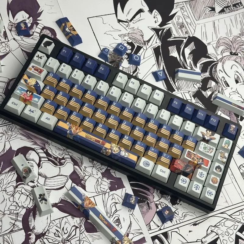 ملحقات الكمبيوتر الطرفية لعبة دراغون بول غطاء لوحة المفاتيح فيغيتا جوكو الأصلي 143 غطاء المفاتيح PB أنيمي نمط غطاء لوحة المفاتيح #2