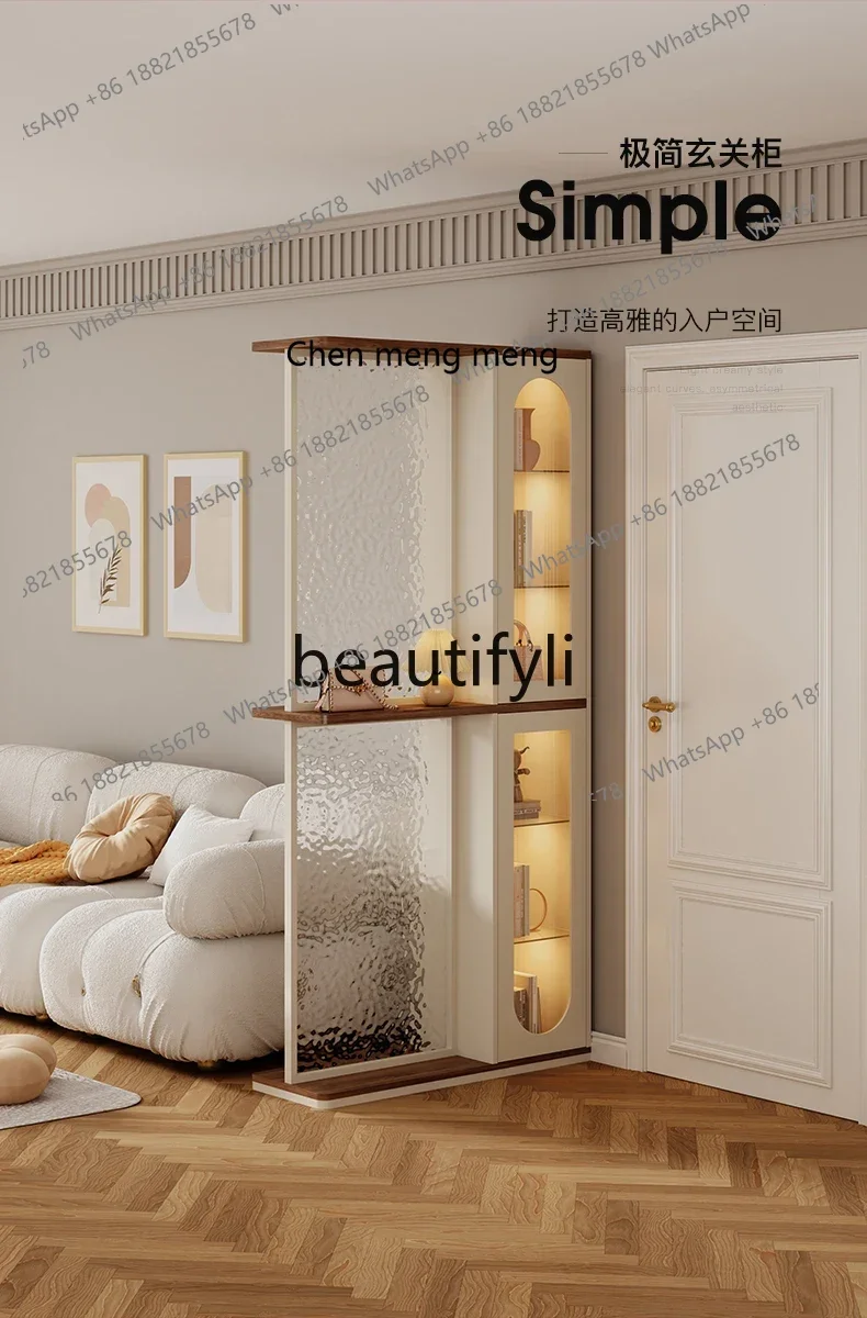 zqxEntry of the entrance cabinet is opposite the door, living room partition cabinet, shelf, screen, foyer cabinet, cream wind