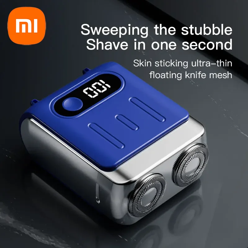 Xiaomi Electric Smart Shaver Household Car Shaver Digital Display Mini Dual Blade Rechargeable Shaver Powerful Men's Gift Shaver