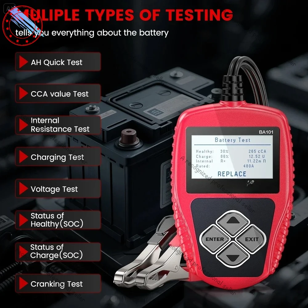 

BA101 12 В тестер автомобильного аккумулятора, анализатор, тестер нагрузки автомобильного аккумулятора, 100-2000CCA, диагностические инструменты нагрузки зарядной цепи