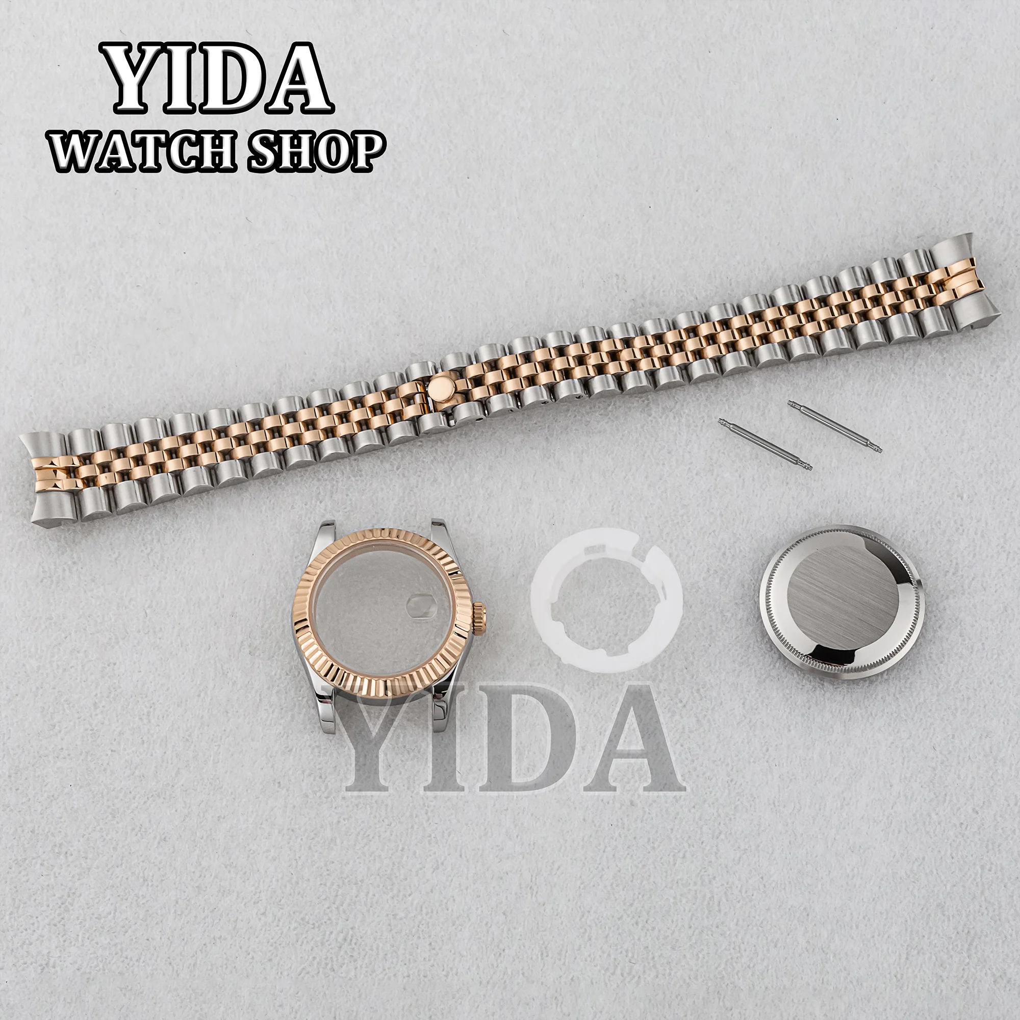 36mm/39mm Watch Case Sapphire Glass 17mm President Jubilee Strap 10ATM Waterproof for Datejust NH35 NH36 Movement Repair Parts