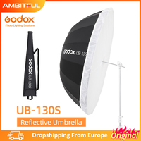 Godox UB-130S 51 inch 130cm Parabolic Black Reflective Umbrella Studio Light Umbrella with Black Silver Diffuser Cover Cloth