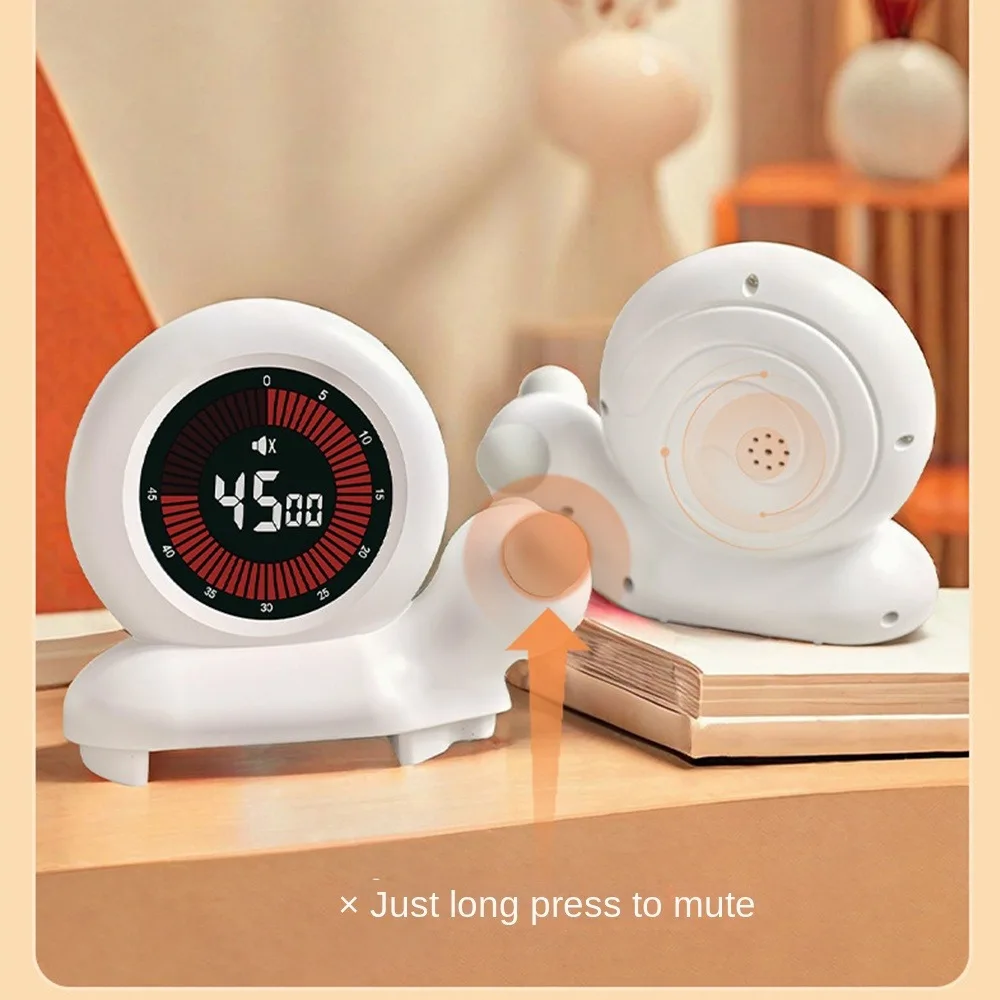 New Alarm Clock Visual Timer Portable Snail Shaped Digital Timer Rechargeable Special Alarm Clock Home