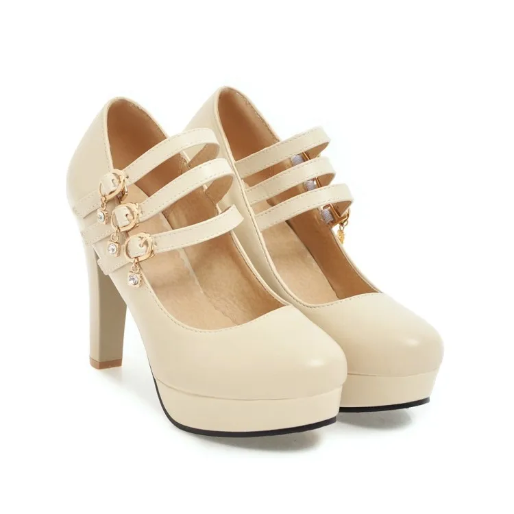 Oversize Large size Big size High-heeled shoes Pointed toe Thick Heel platform shoes Height Increasing Light Weight