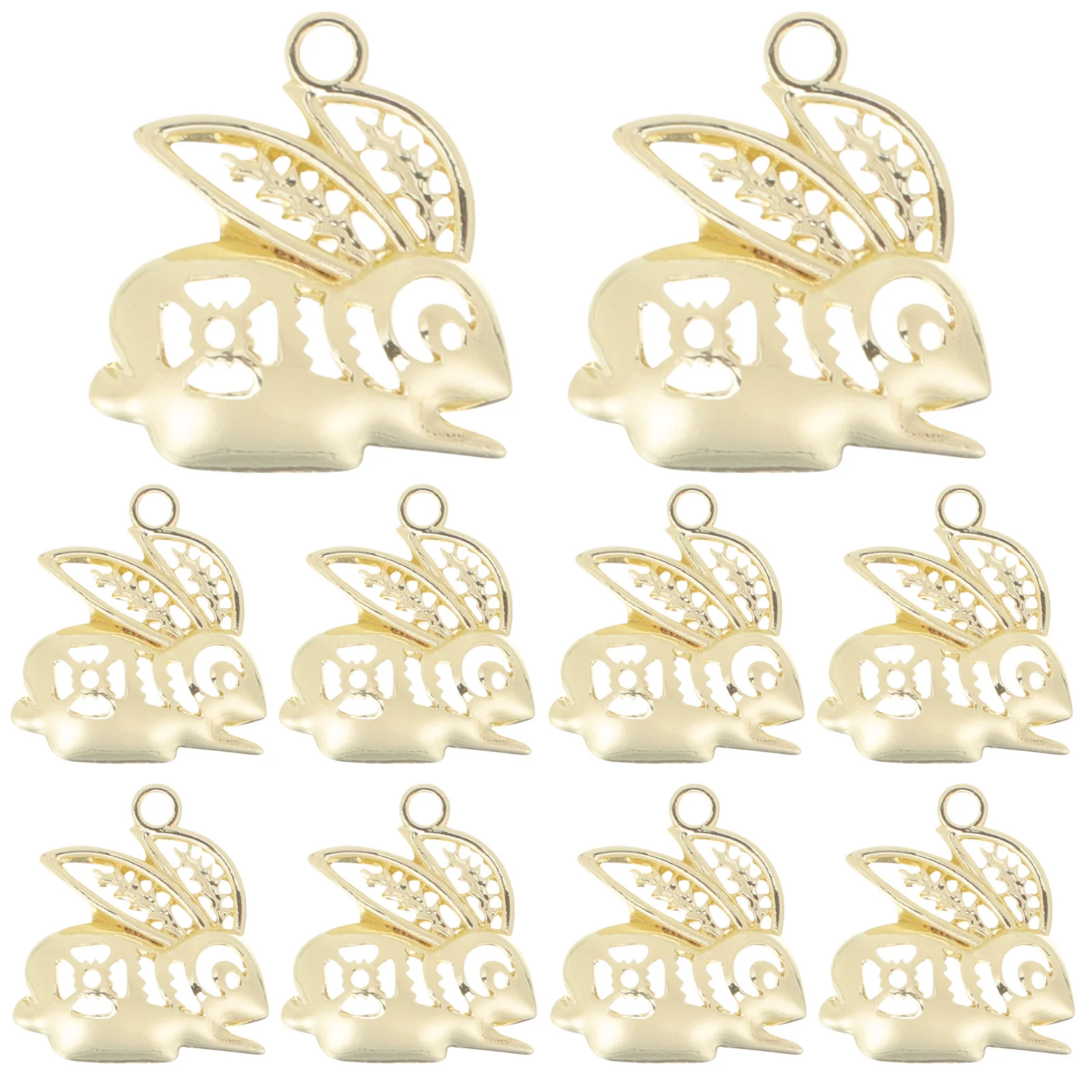 10Pcs Car Keychain Rabbit Charms Alloy DIY Jewelry Pendants Bracelet Necklace Accessories Alloy Rabbit Charms Necklace Charm