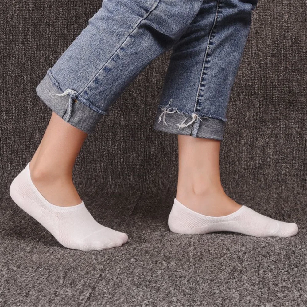 5/10/20 Pairs Summer Autumn Non-slip Invisible Breathable Socks Casual Male Ankle Socks High Quality Men Cotton Boat Socks