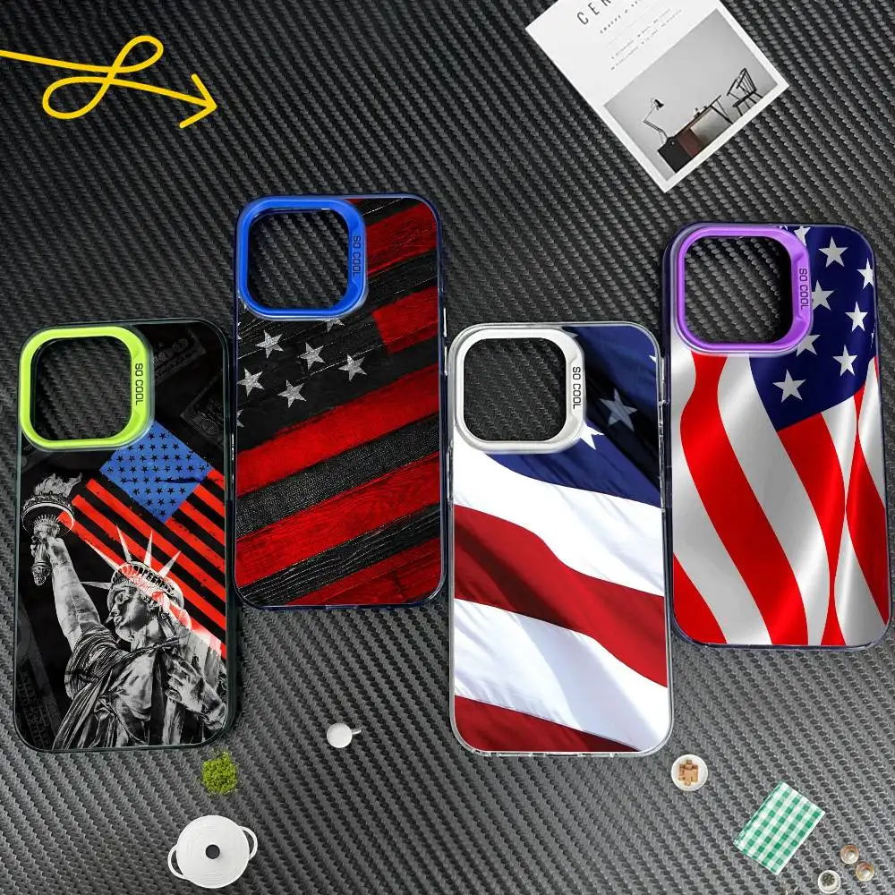 

Statue Liberty America USA Flag Phone Case For iPhone 16,15,14,13,12,17,Pro,MAX white Matte Shockproof Cover