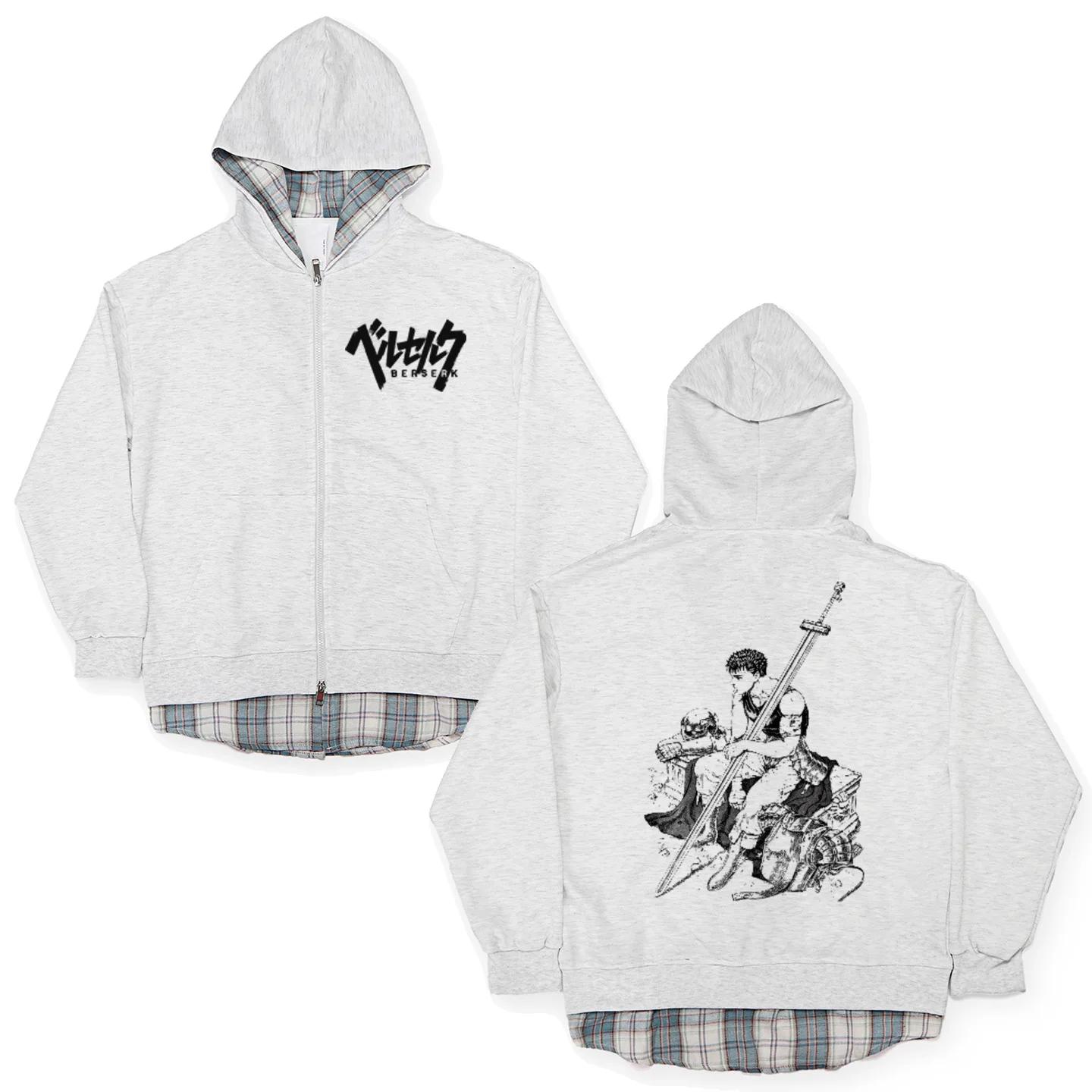 

Cartoon Print Hoodie Patchwork Jaet Gus eat Sword Design Spring Autumn ex Long Sve Zipper Closure Anti-Wrinkle Pol...