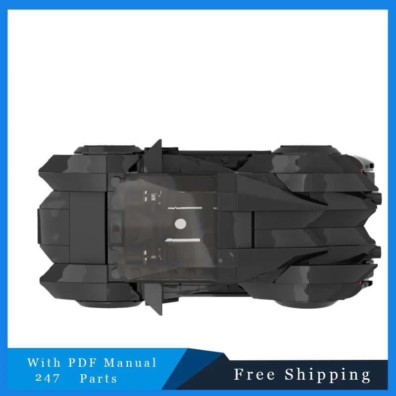 247 PCS MOC Building Blocks Technical Luxury Black Supercar Model Creative Education DIY Assembly Toys Set Kids Christmas Gifts
