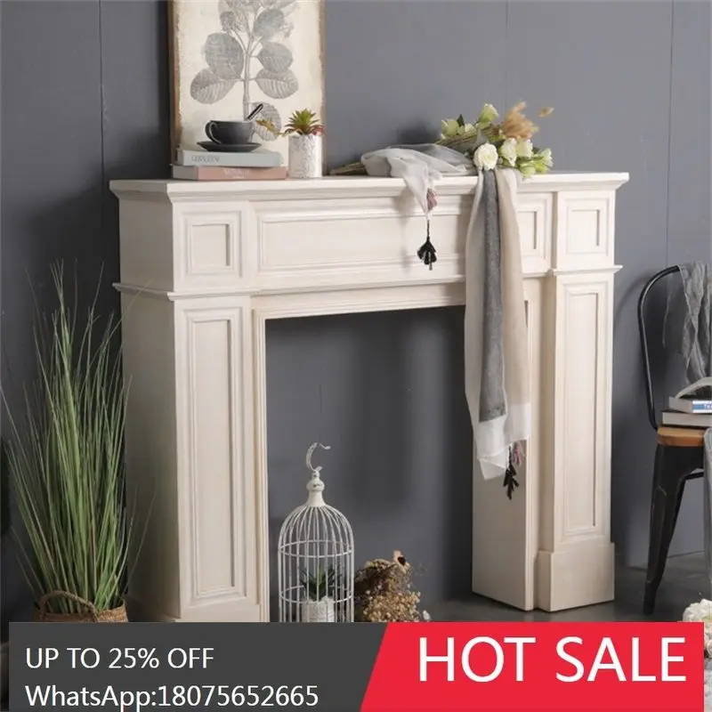 

HLZ Nordic French Decorative Cabinet Props Storage Simple Retro European Solid Wood Homestay Photography Fireplace