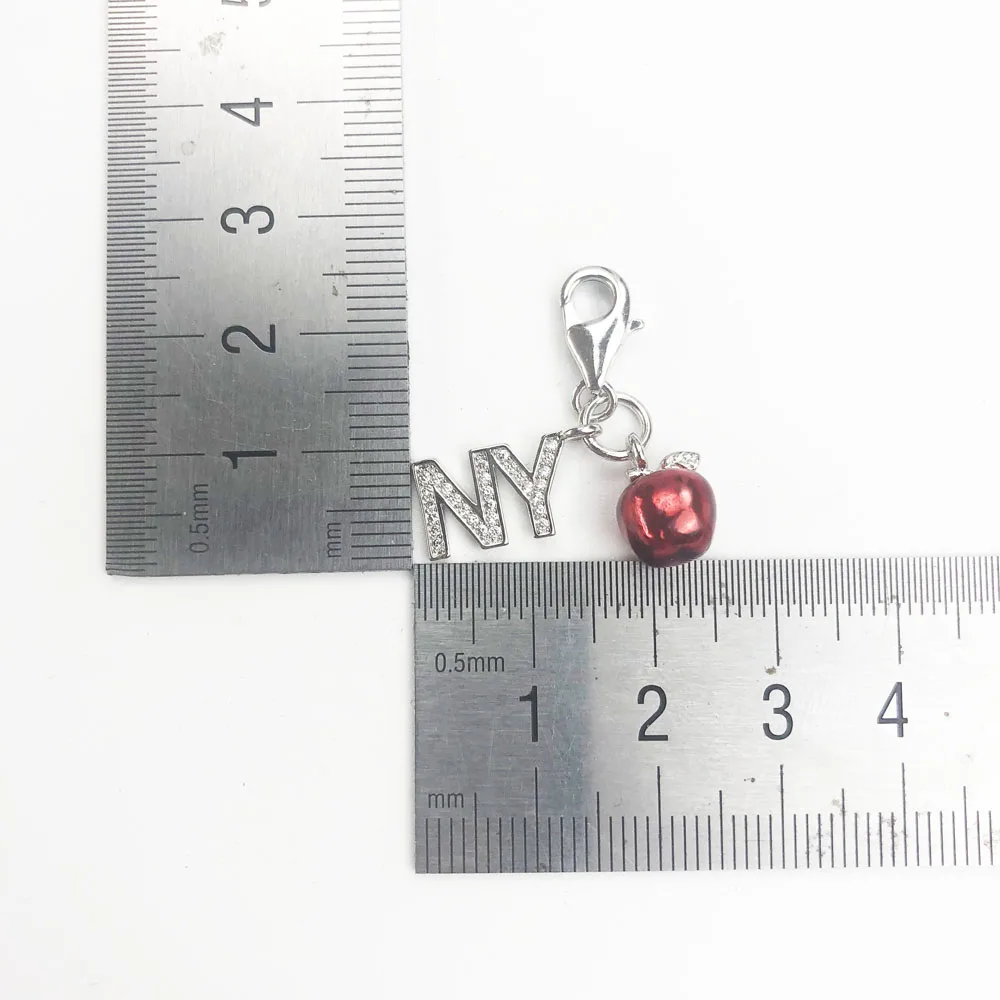 Charm Pendant NY Appel For Women Men Spring Real 925 Sterling Silver New York Trendy Gifts