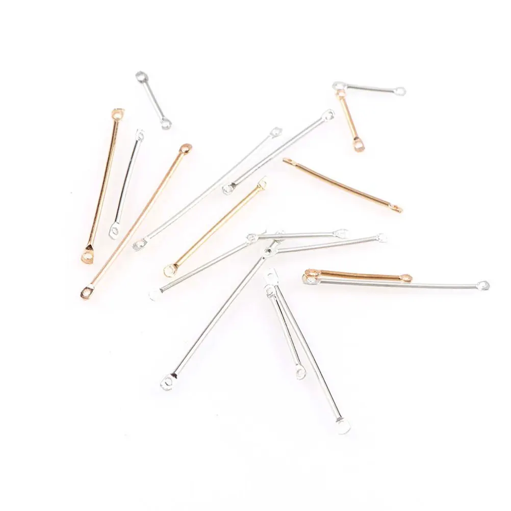 200 Pcs Earring Accessories Jewelry Making Findings Bar Links for Jewellery Stick Connector Silver Rods