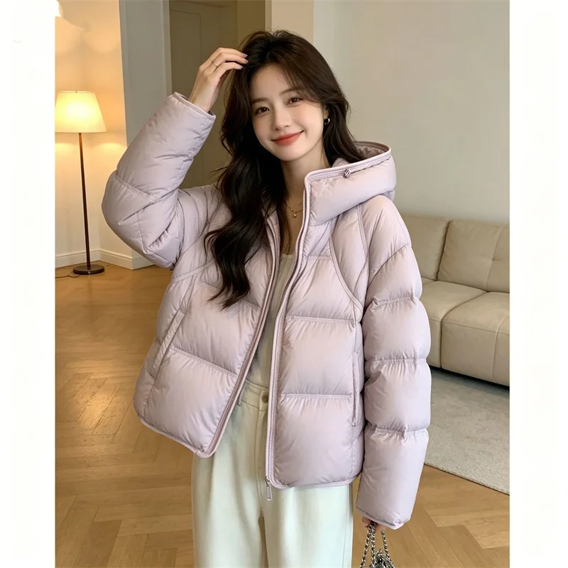 New Fashion Sweet Hooded Short Cotton-padded Jacket Women's Autumn and Winter Beautiful Atmosphere Temperament Cotton Coat Tide 4