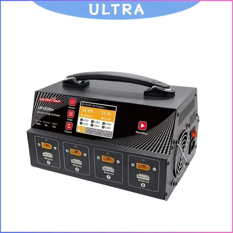 

Ultra Power UP1200+ 25A UAV/Agricultural Drone Fast Balance Charger With Display Screen For 8 Channel 2-6S LiPo LiHV Battery