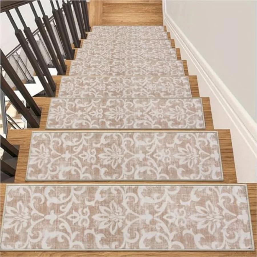 

Carpet Stair Treads Non Slip Backing, 15 Pack 8" X 30" Stair Treads for Wooden Steps Indoor, Soft Washable Stairway Stair Runne