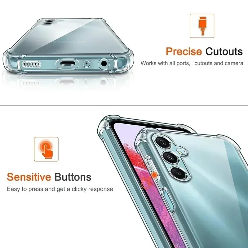 Silicone Clear Soft Case For Samsung Galaxy S24 S23 S21 FE S22 Plus Note 20 Ultra  A16 A06 4G 5G Transparent Back Cover Shell image 5
