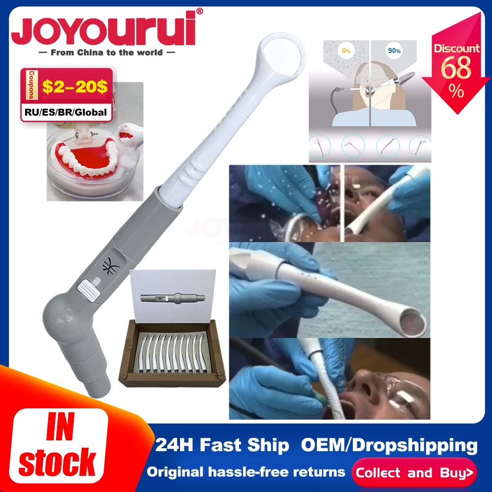 Dental Mouth Opener HVE Suction Droplets Dental Cheek Lip Retractor Dentistry Intraoral Mirror with Aspiration Dental Chair Lab