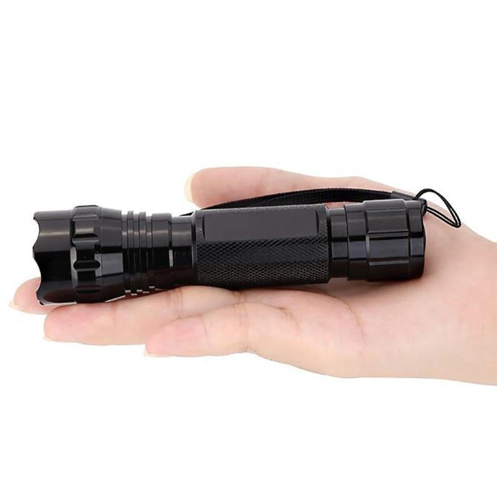 501B Ultra Bright UV Flashlight Purple Light 395nm Ultra Violet Light LED Torch Focusing Flashlight by 1*18650 Battery