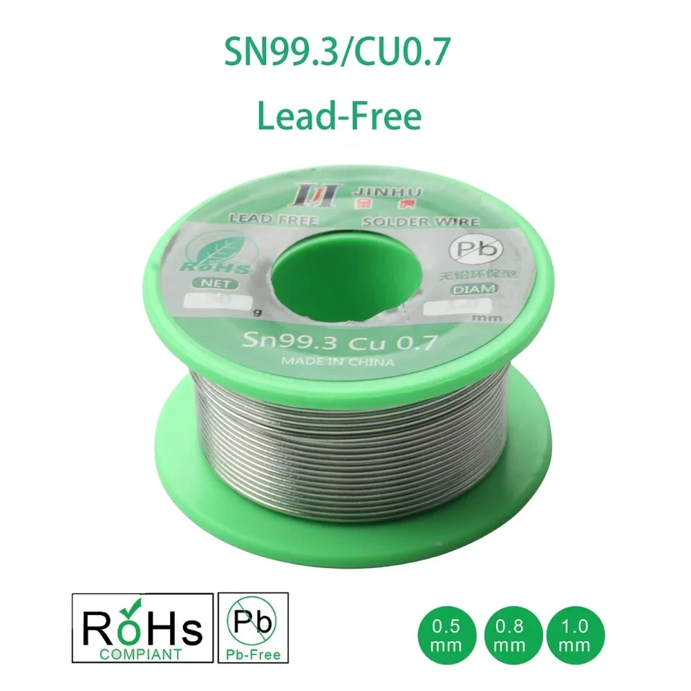 50g/ 0.5/0.8/1.0mm Sn99.3 Cu0.7 Lead-free Rosin Core Solder Wire with Flux and Low Melting Point for Electric Soldering Iron