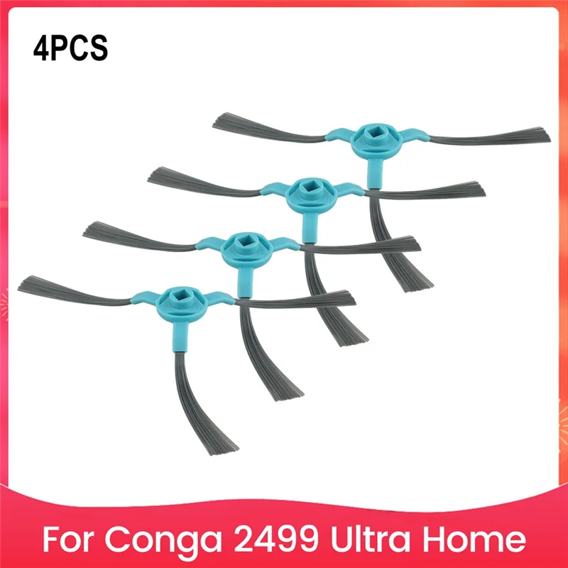 

AT63-4Pack аксессуары для подметальной машины, боковая щетка для Conga 2499 Ultra Home, усовершенствованные запасные части для робота-пылесоса