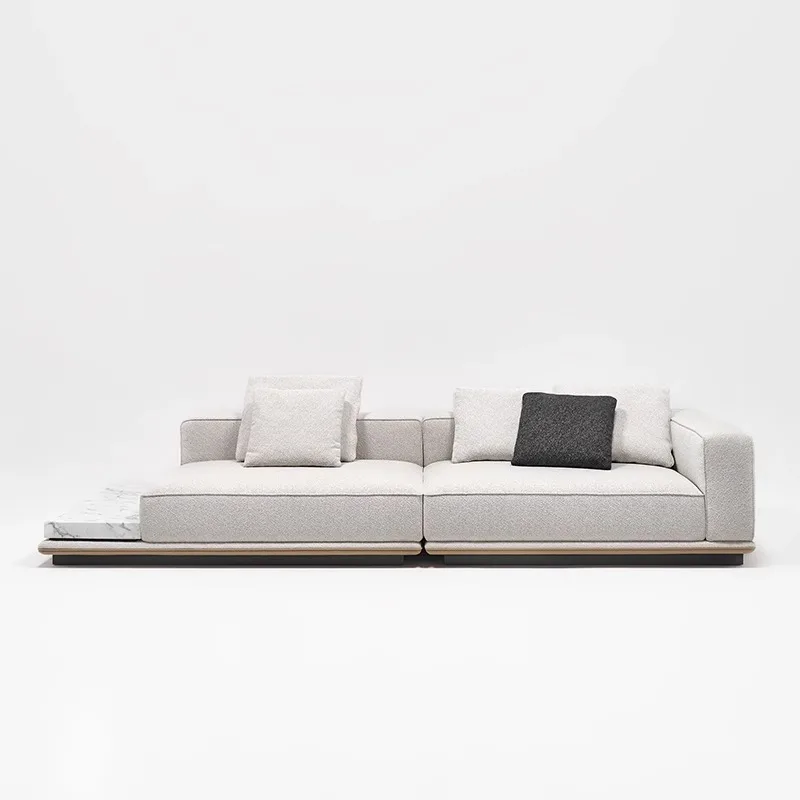Horizon sofa straight row small apartment living room Italian minimalist fabric high-end cotton and linen three 2024 new model