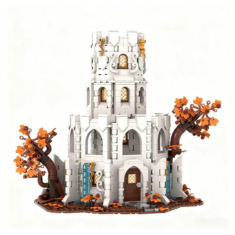 1470pcs MOC White Wizard S Tower Castle Model Bouwstenen Architectuur Onderwijs Creatief Speelgoed Kerstcadeaus Baksteen Kinderen