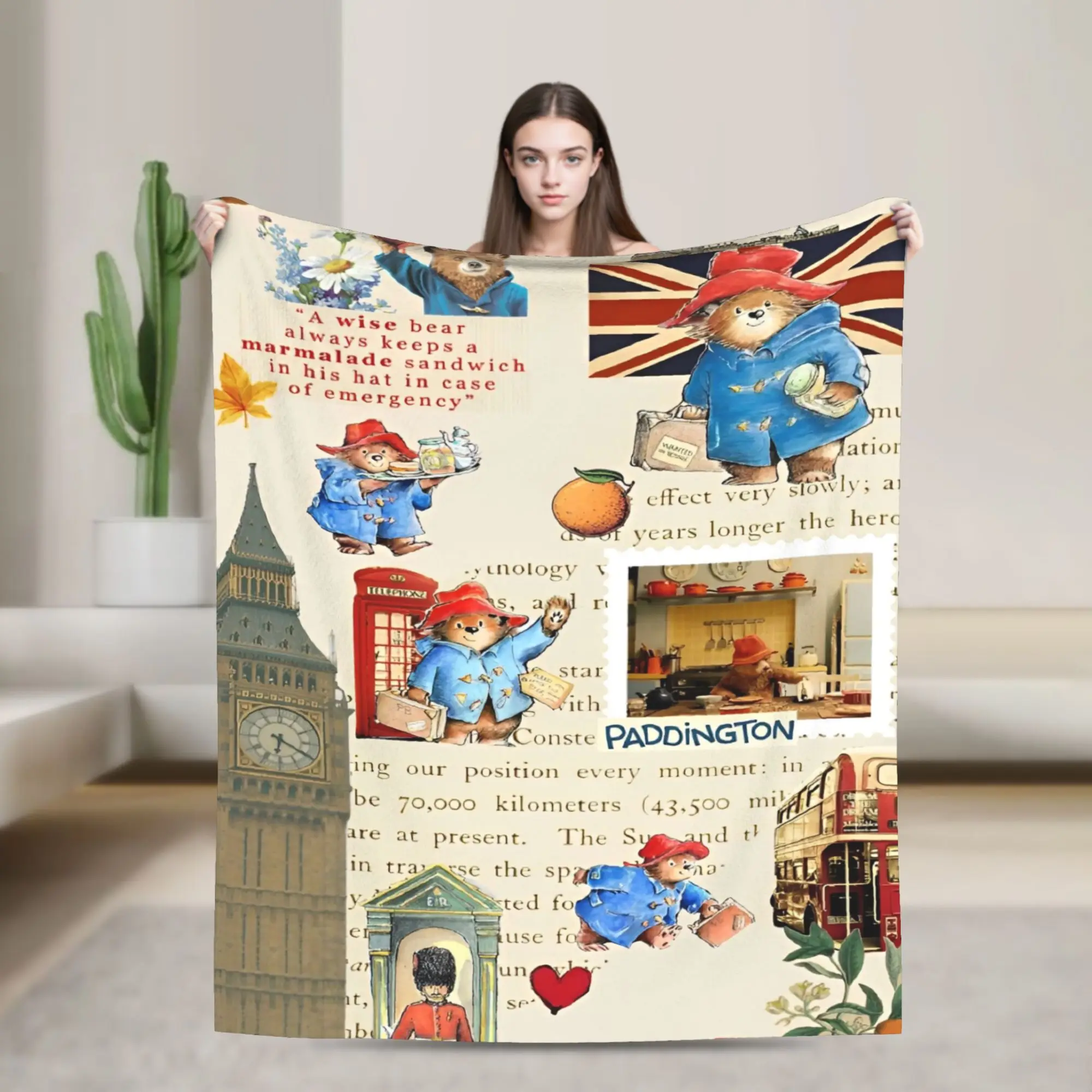 

Одеяла с рисунком Великобритании, бурый медведь, флисовые летние мягкие пледы для дивана, дивана, плюшевое тонкое одеяло